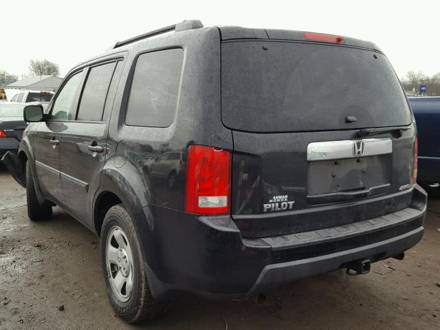 5FNYF4H21BB006764 - 2011 HONDA PILOT LX BLACK photo 3