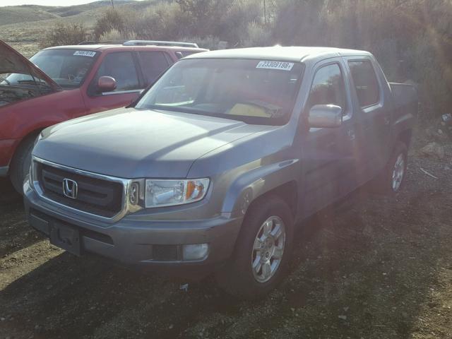 5FPYK16419B102510 - 2009 HONDA RIDGELINE BLUE photo 2