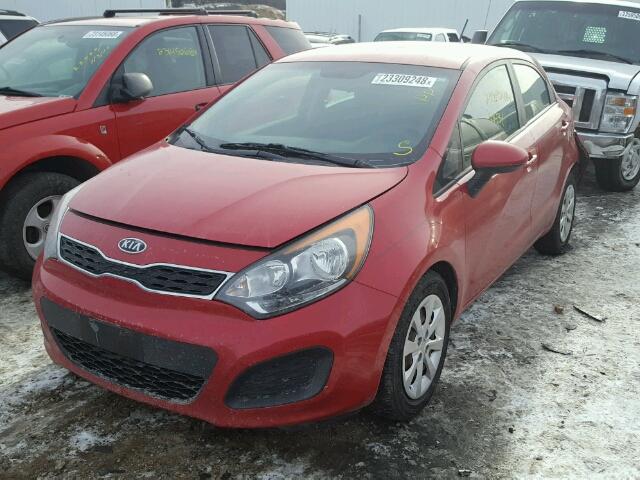 KNADN5A35C6054921 - 2012 KIA RIO EX RED photo 2