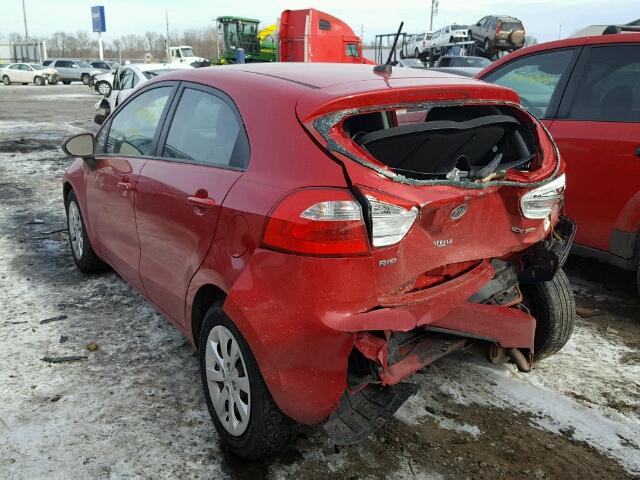 KNADN5A35C6054921 - 2012 KIA RIO EX RED photo 3