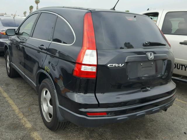 5J6RE3H36AL019445 - 2010 HONDA CR-V LX BLACK photo 3