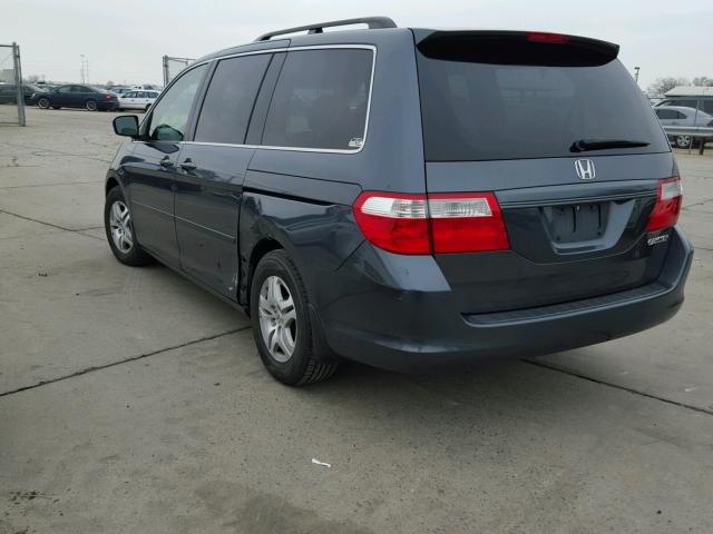 5FNRL38605B029189 - 2005 HONDA ODYSSEY EX BLUE photo 3