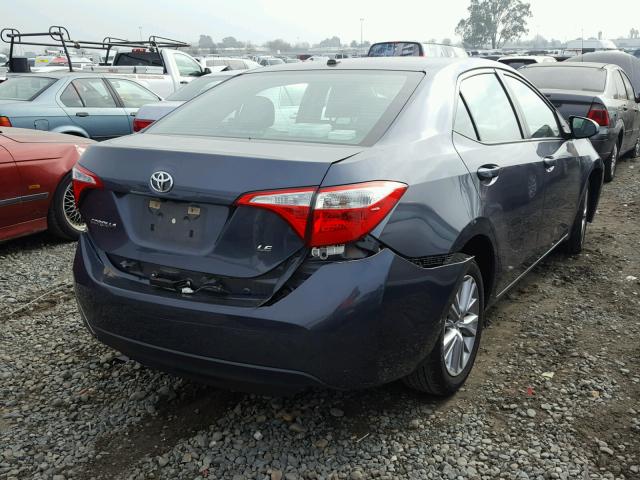 5YFBURHE3FP324026 - 2015 TOYOTA COROLLA L BLUE photo 4