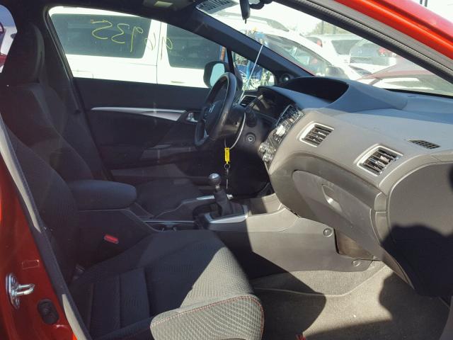 2HGFB6E53DH707320 - 2013 HONDA CIVIC SI RED photo 5