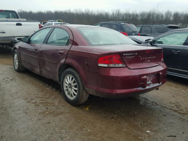 1C3EL46X12N284807 - 2002 CHRYSLER SEBRING LX MAROON photo 3