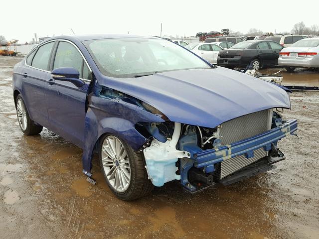 3FA6P0H96GR244437 - 2016 FORD FUSION SE BLUE photo 1