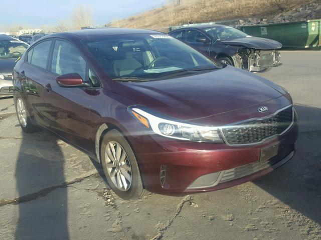 3KPFL4A7XHE007304 - 2017 KIA FORTE LX MAROON photo 1