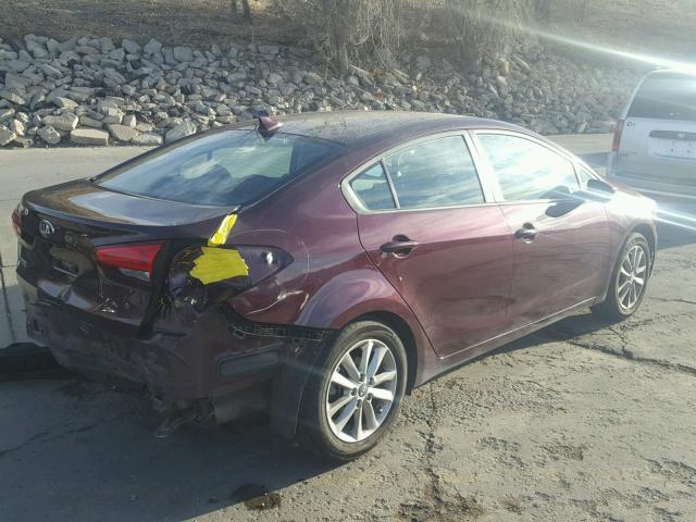 3KPFL4A7XHE007304 - 2017 KIA FORTE LX MAROON photo 4