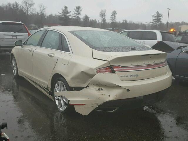 3LN6L2GK6GR605683 - 2016 LINCOLN MKZ BEIGE photo 3