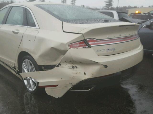 3LN6L2GK6GR605683 - 2016 LINCOLN MKZ BEIGE photo 9