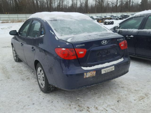 KMHDU46D49U823975 - 2009 HYUNDAI ELANTRA GL BLUE photo 3