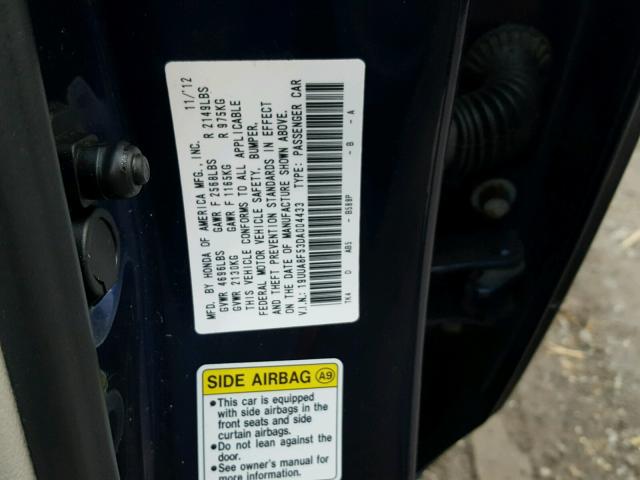 19UUA8F53DA004433 - 2013 ACURA TL TECH BLUE photo 10