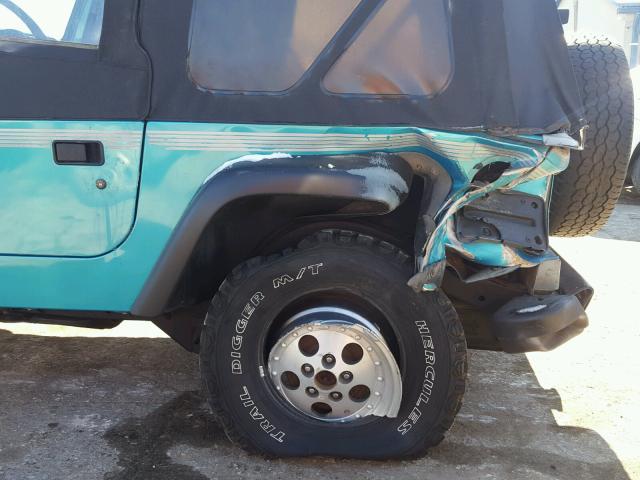 1J4FY29P8WP754918 - 1998 JEEP WRANGLER / TURQUOISE photo 9