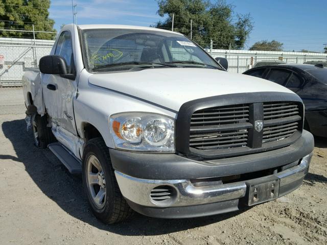 1D7HA16K07J609744 - 2007 DODGE RAM 1500 S WHITE photo 1