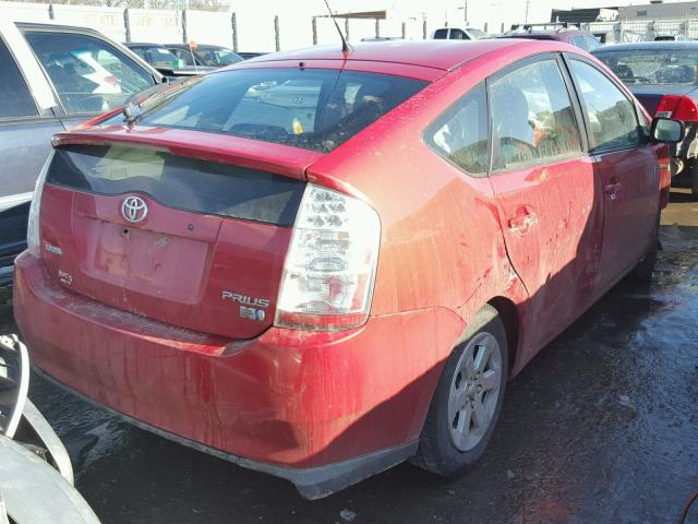 JTDKB22U267504676 - 2006 TOYOTA PRIUS RED photo 4