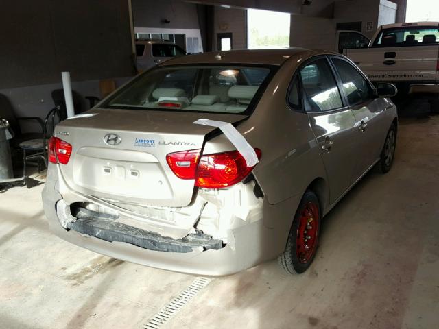 KMHDU46D38U540580 - 2008 HYUNDAI ELANTRA GL GOLD photo 4