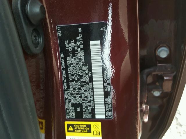 2T2BK1BA1DC212055 - 2013 LEXUS RX 350 BURGUNDY photo 10