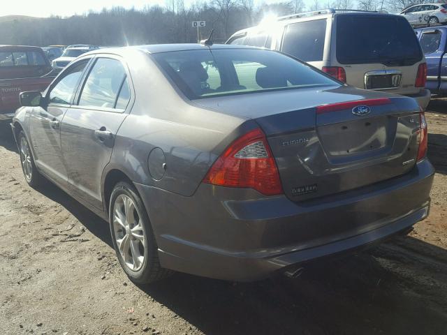 3FAHP0HG4CR203130 - 2012 FORD FUSION SE GRAY photo 3