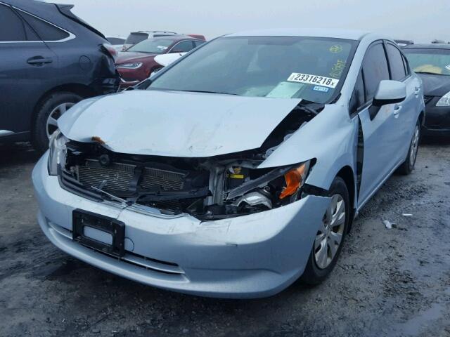 2HGFB2F50CH590141 - 2012 HONDA CIVIC LX BLUE photo 2