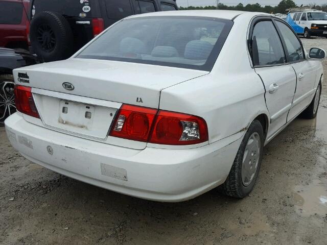 KNAGD126745309223 - 2004 KIA OPTIMA LX WHITE photo 4