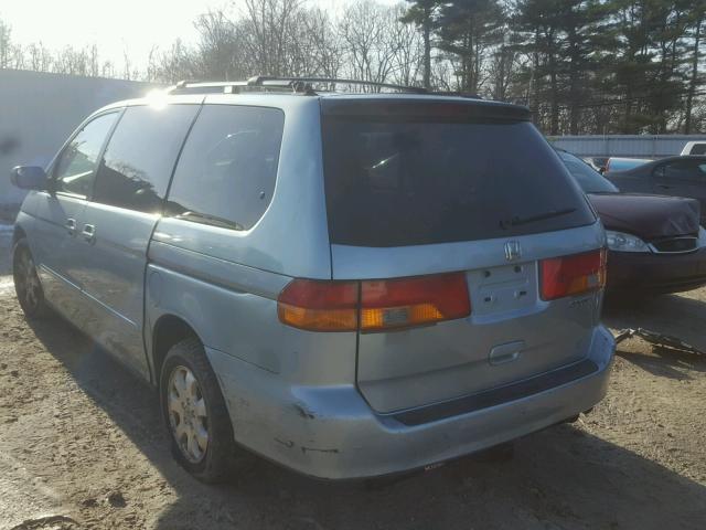 5FNRL18954B105115 - 2004 HONDA ODYSSEY EX BLUE photo 3