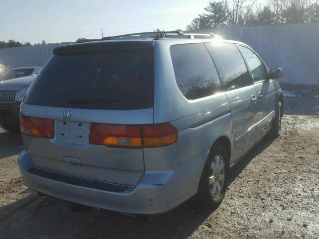 5FNRL18954B105115 - 2004 HONDA ODYSSEY EX BLUE photo 4