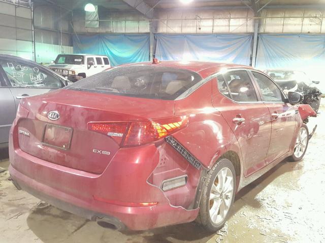 KNAGN4A71B5059323 - 2011 KIA OPTIMA EX RED photo 4