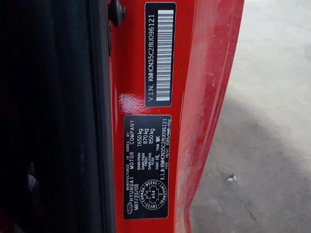 KMHCN35C28U096121 - 2008 HYUNDAI ACCENT BAS RED photo 10