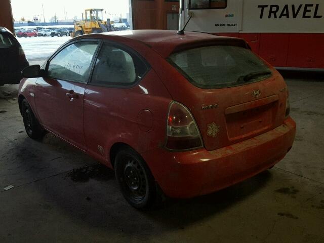 KMHCN35C28U096121 - 2008 HYUNDAI ACCENT BAS RED photo 3