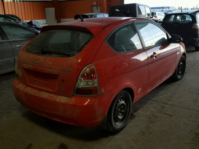 KMHCN35C28U096121 - 2008 HYUNDAI ACCENT BAS RED photo 4