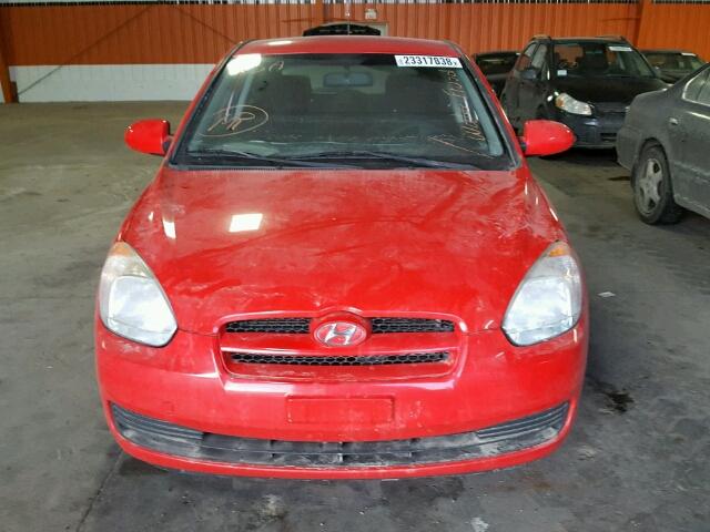 KMHCN35C28U096121 - 2008 HYUNDAI ACCENT BAS RED photo 9