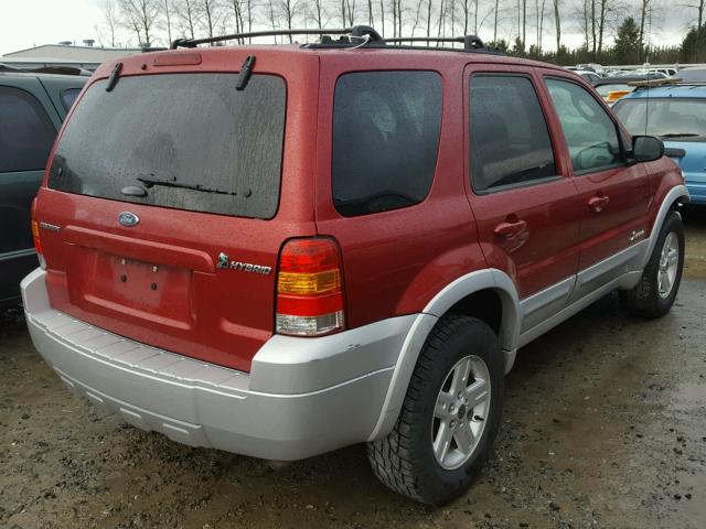 1FMYU96HX5KE10739 - 2005 FORD ESCAPE HEV RED photo 4