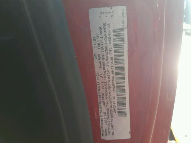 3VWPG3AG1AM010488 - 2010 VOLKSWAGEN NEW BEETLE 红色 照片 10