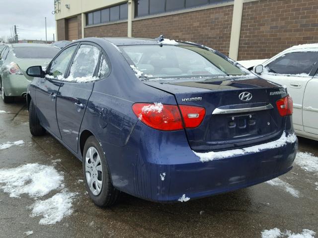 KMHDU4AD0AU197076 - 2010 HYUNDAI ELANTRA BL BLUE photo 3