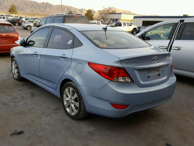 KMHCU4AE3CU125859 - 2012 HYUNDAI ACCENT GLS BLUE photo 3