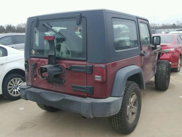 1J4FA241X9L763526 - 2009 JEEP WRANGLER X MAROON photo 4