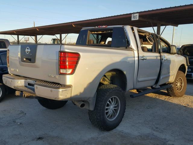 1N6AA07B96N517640 - 2006 NISSAN TITAN XE SILVER photo 4