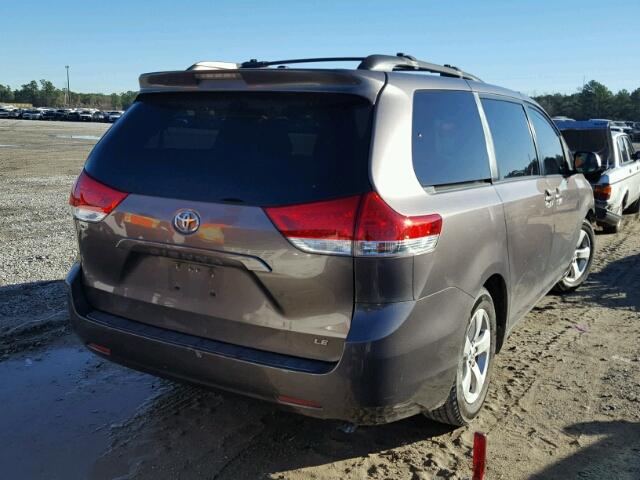 5TDKK3DC9DS333566 - 2013 TOYOTA SIENNA LE GRAY photo 4