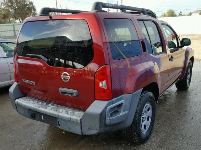 5N1AN08U48C527168 - 2008 NISSAN XTERRA OFF RED photo 4