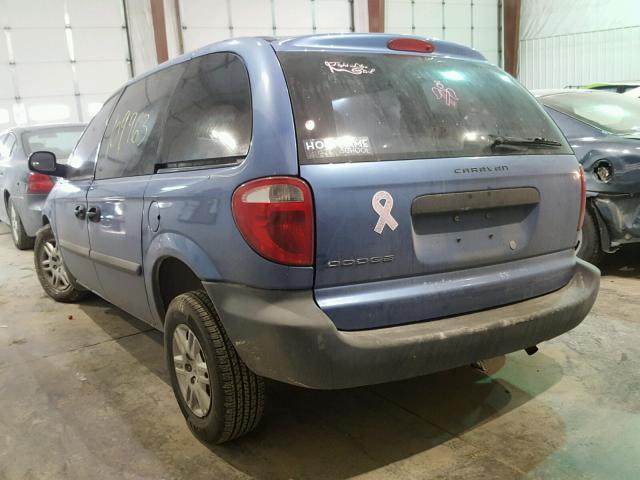 1D4GP25B07B153043 - 2007 DODGE CARAVAN SE BLUE photo 3