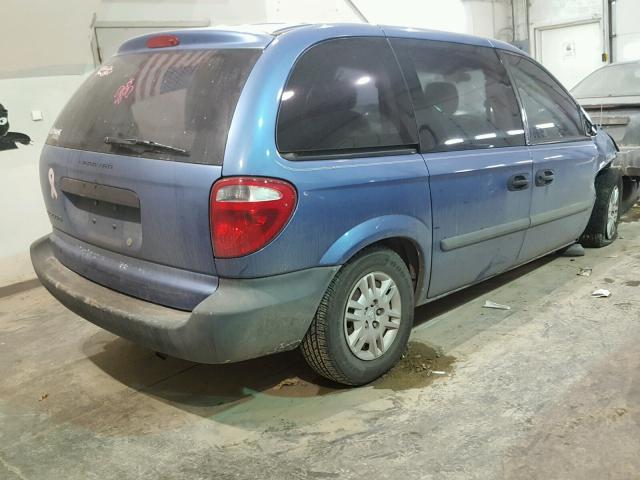 1D4GP25B07B153043 - 2007 DODGE CARAVAN SE BLUE photo 4