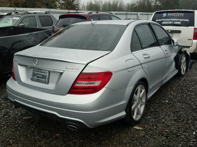 WDDGF8AB2DG077841 - 2013 MERCEDES-BENZ C 300 4MAT SILVER photo 4