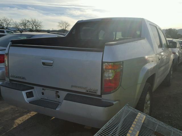 2HJYK16437H516786 - 2007 HONDA RIDGELINE SILVER photo 4