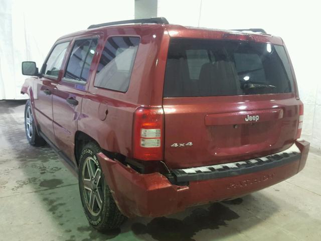 1J8FF28W78D792299 - 2008 JEEP PATRIOT SP RED photo 3