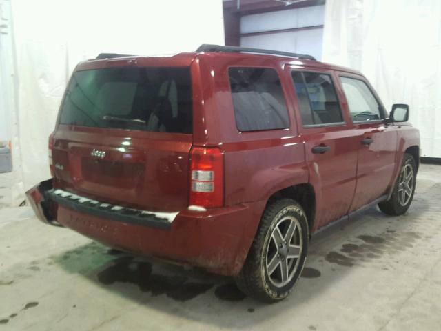 1J8FF28W78D792299 - 2008 JEEP PATRIOT SP RED photo 4