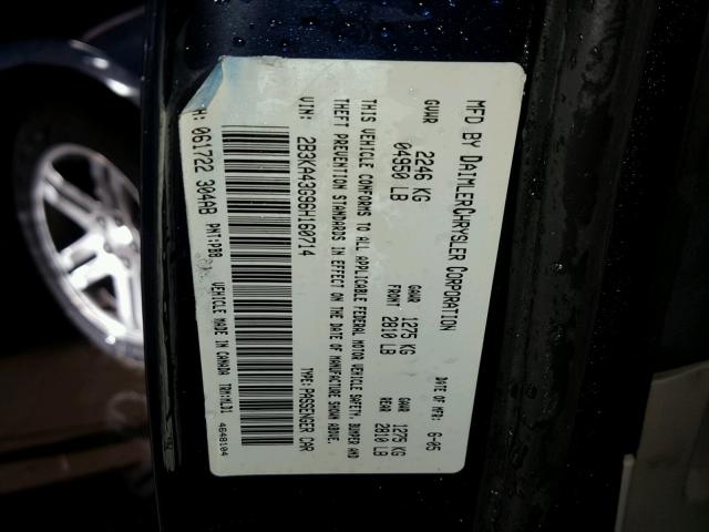 2B3KA43G96H160714 - 2006 DODGE CHARGER SE BLUE photo 10