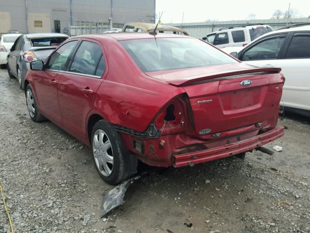 3FAHP0HA6BR200305 - 2011 FORD FUSION SE MAROON photo 3