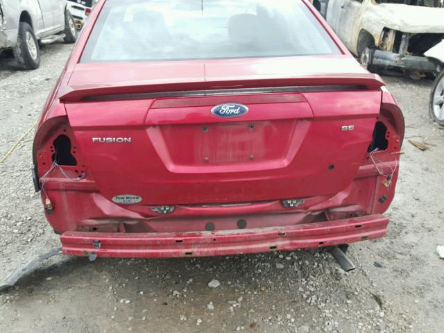 3FAHP0HA6BR200305 - 2011 FORD FUSION SE MAROON photo 9