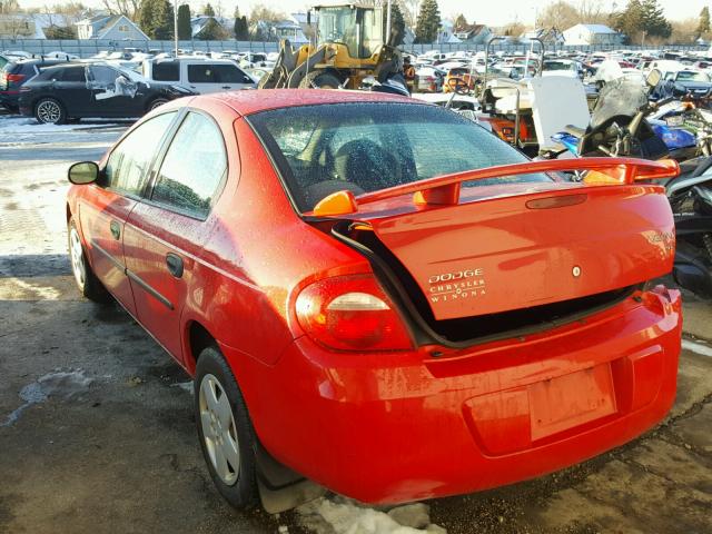 1B3ES26C93D137076 - 2003 DODGE NEON SE RED photo 3