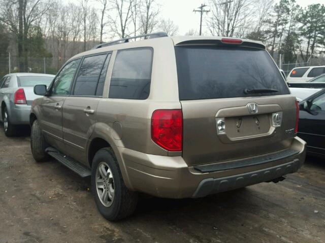 2HKYF18685H559824 - 2005 HONDA PILOT EXL GOLD photo 3